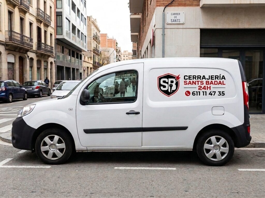 Furgoneta de Cerrajería Sants Badal 24h para servicio urgente en Sants y La Bordeta